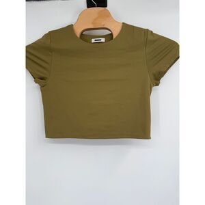 Babaton Aritzia Womens Crew Seamless Lined Cropped Baby Tee Short Sleeve NWOT XL